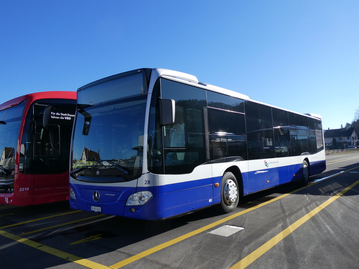(259'074) - VZO Gr�ningen - Nr. 28/ZH 953'628 - Mercedes am 3. Februar 2024 in Winterthur, Daimler Buses
