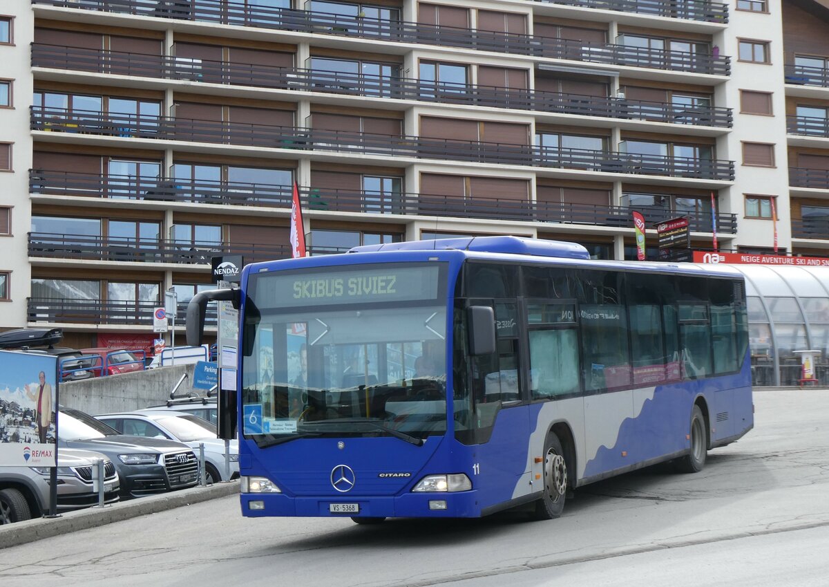 (259'359) - Lathion, Sion - Nr. 11/VS 5368 - Mercedes (ex VZO Gr�ningen Nr. 74) am 16. Februar 2024 in Haute-Nendaz, T�l�cabine