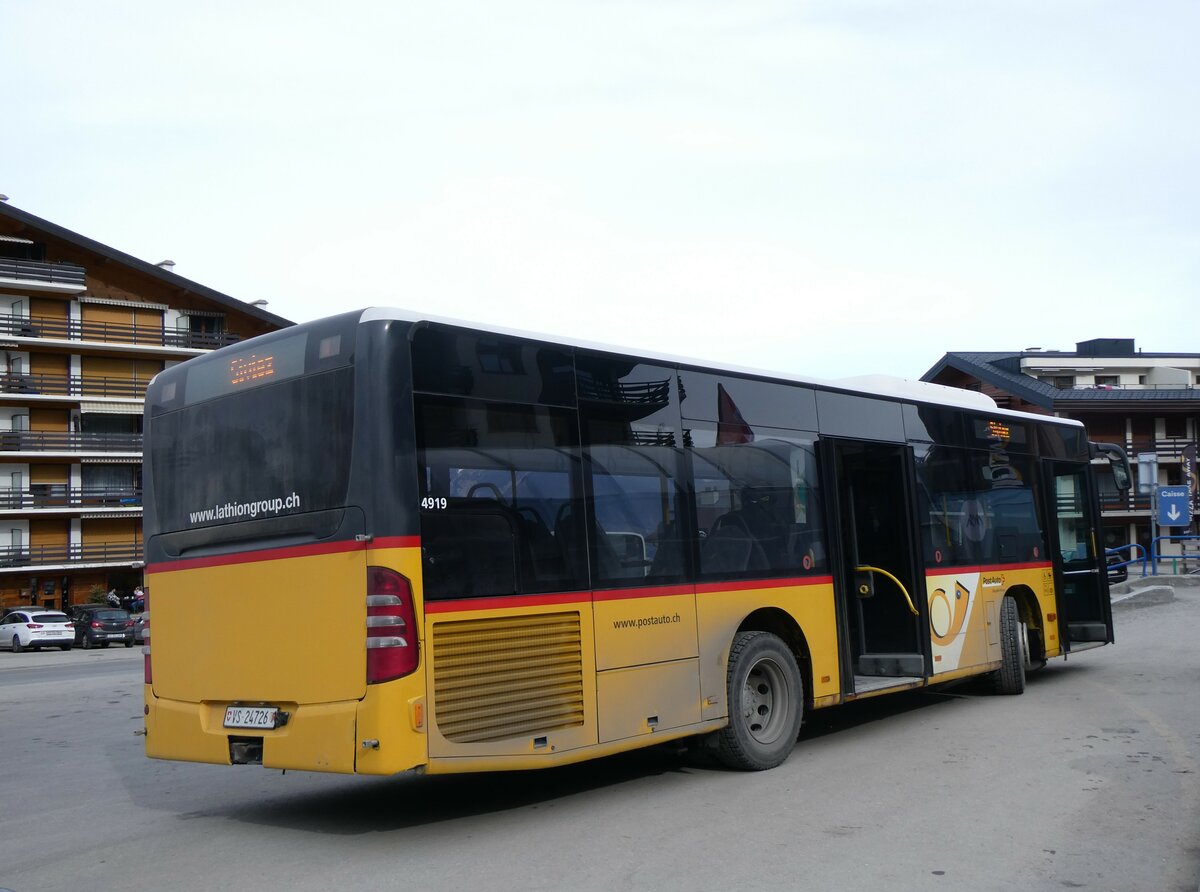 (259'363) - Lathion, Sion - Nr. 5/VS 24'726/PID 4919 - Mercedes (ex PostAuto Bern) am 16. Februar 2024 in Haute-Nendaz, T�l�cabine