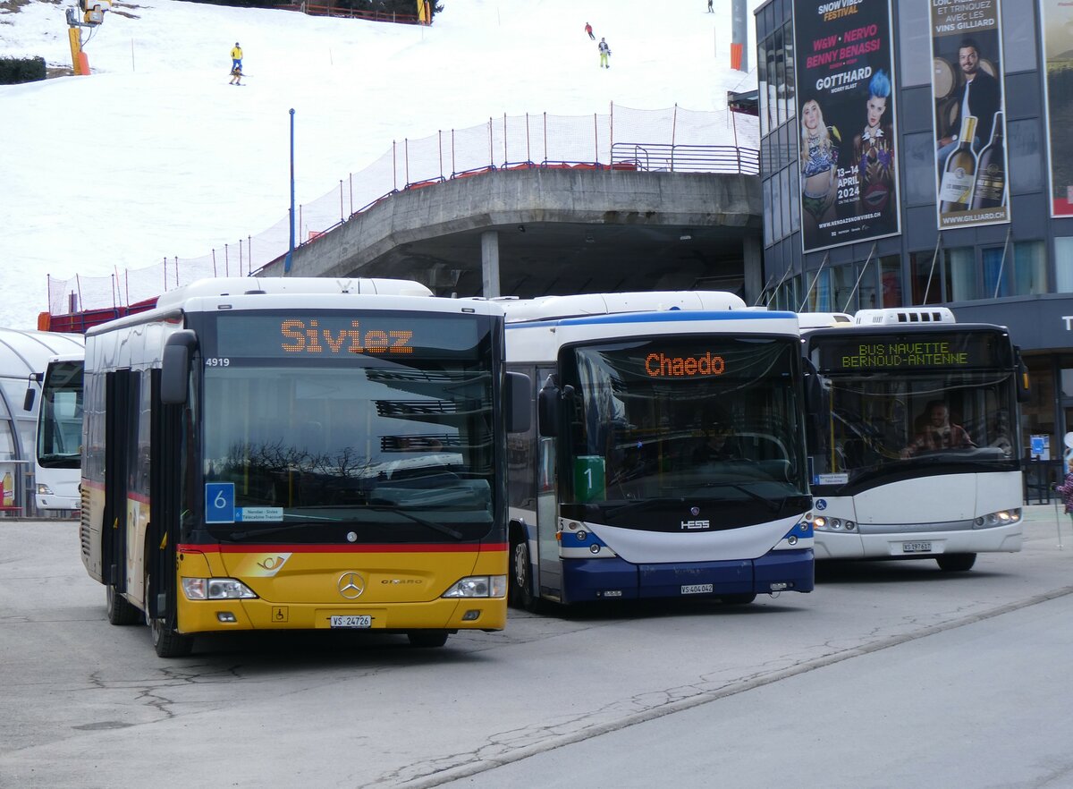(259'366) - Lathion, Sion - Nr. 5/VS 24'726/PID 4919 - Mercedes (ex PostAuto Bern) am 16. Februar 2024 in Haute-Nendaz, T�l�cabine