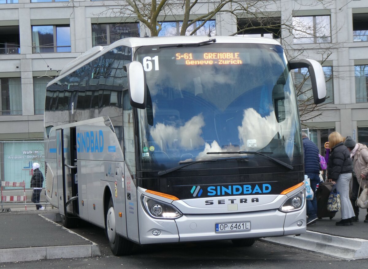 (259'568) - Aus Polen: Sindbad, Opole - Nr. 61/OP 6461L - Setra am 24. Februar 2024 in Z�rich, Sihlquai