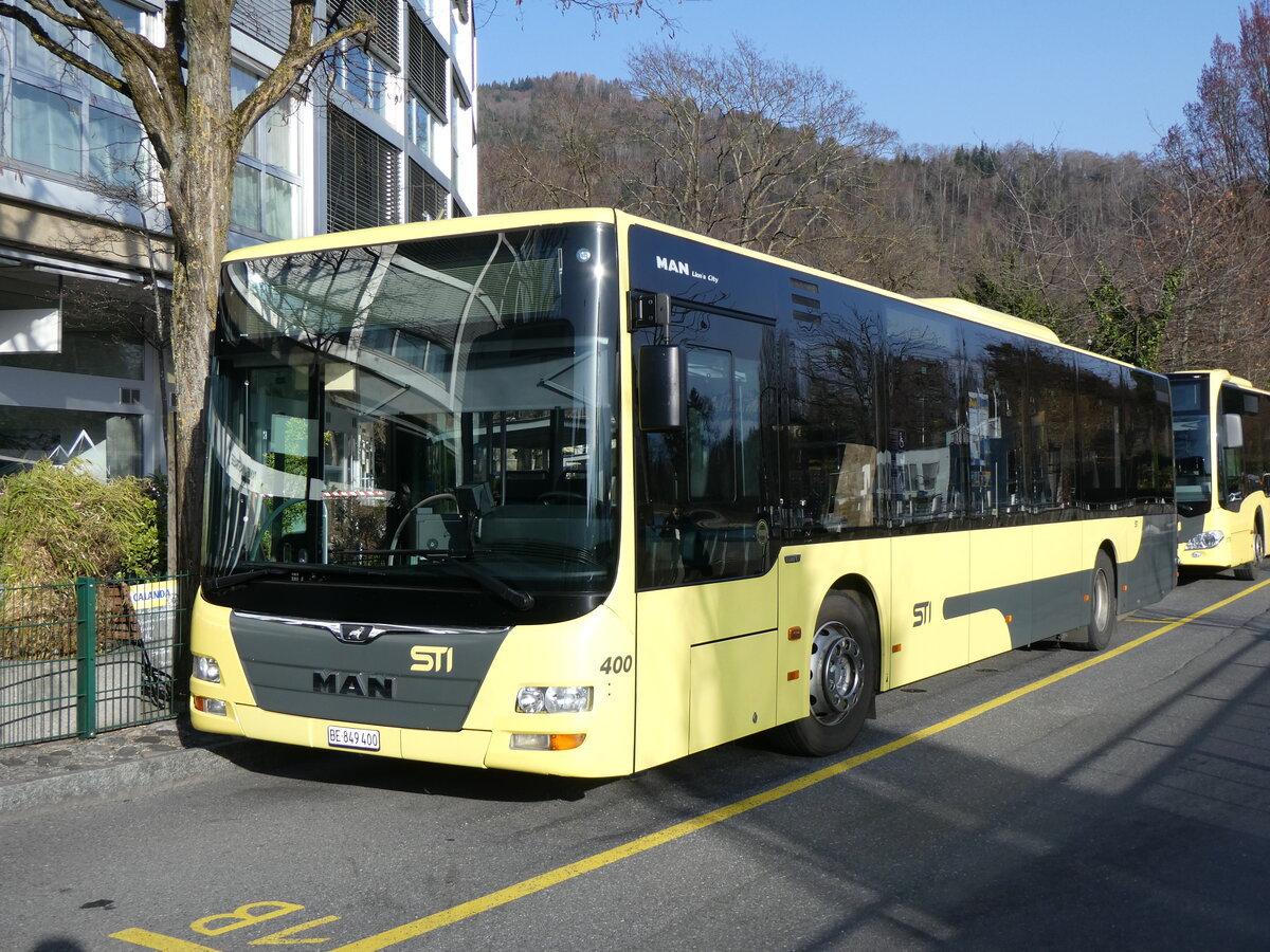 (259'836) - STI Thun - Nr. 400/BE 849'400 - MAN am 29. Februar 2024 bei der Schiffl�ndte Thun