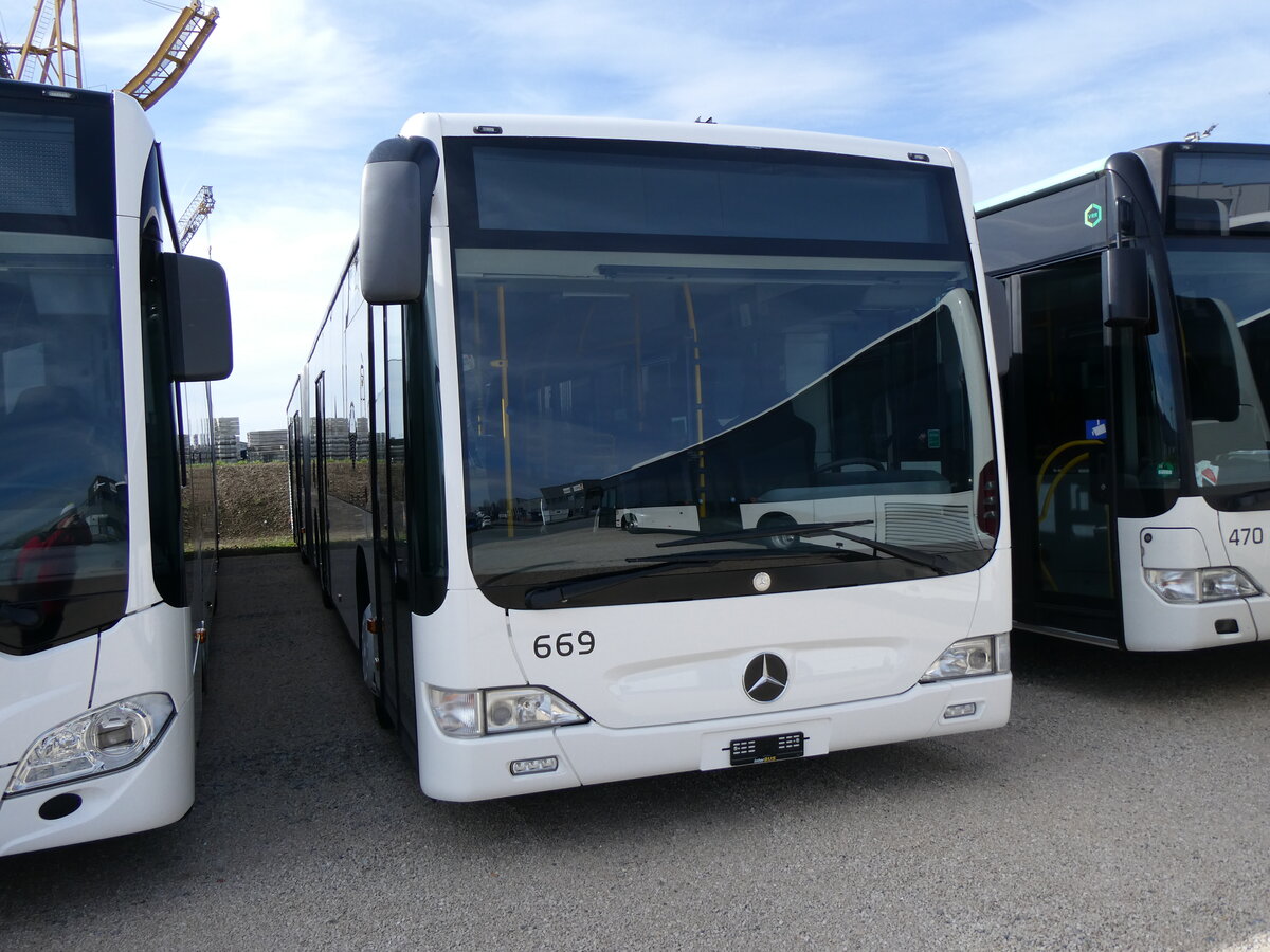 (259'869) - Intertours, Domdidier - Nr. 669 - Mercedes (ex VZO Gr�ningen Nr. 311; ex VZO Gr�ningen Nr. 111) am 2. M�rz 2024 in Domdidier, Garage