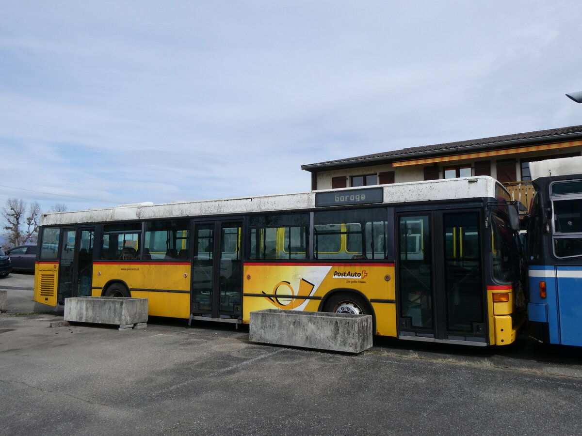 (259'886) - PostAuto Graub�nden (R�trobus) - (GR 168'850)/PID 2848 - Mercedes (ex Vogt, Serneus Nr. 4; ex PostAuto Graub�nden GR 102'387; ex P 25'203) am 2. M�rz 2024 in Faoug, MS Carrosserie