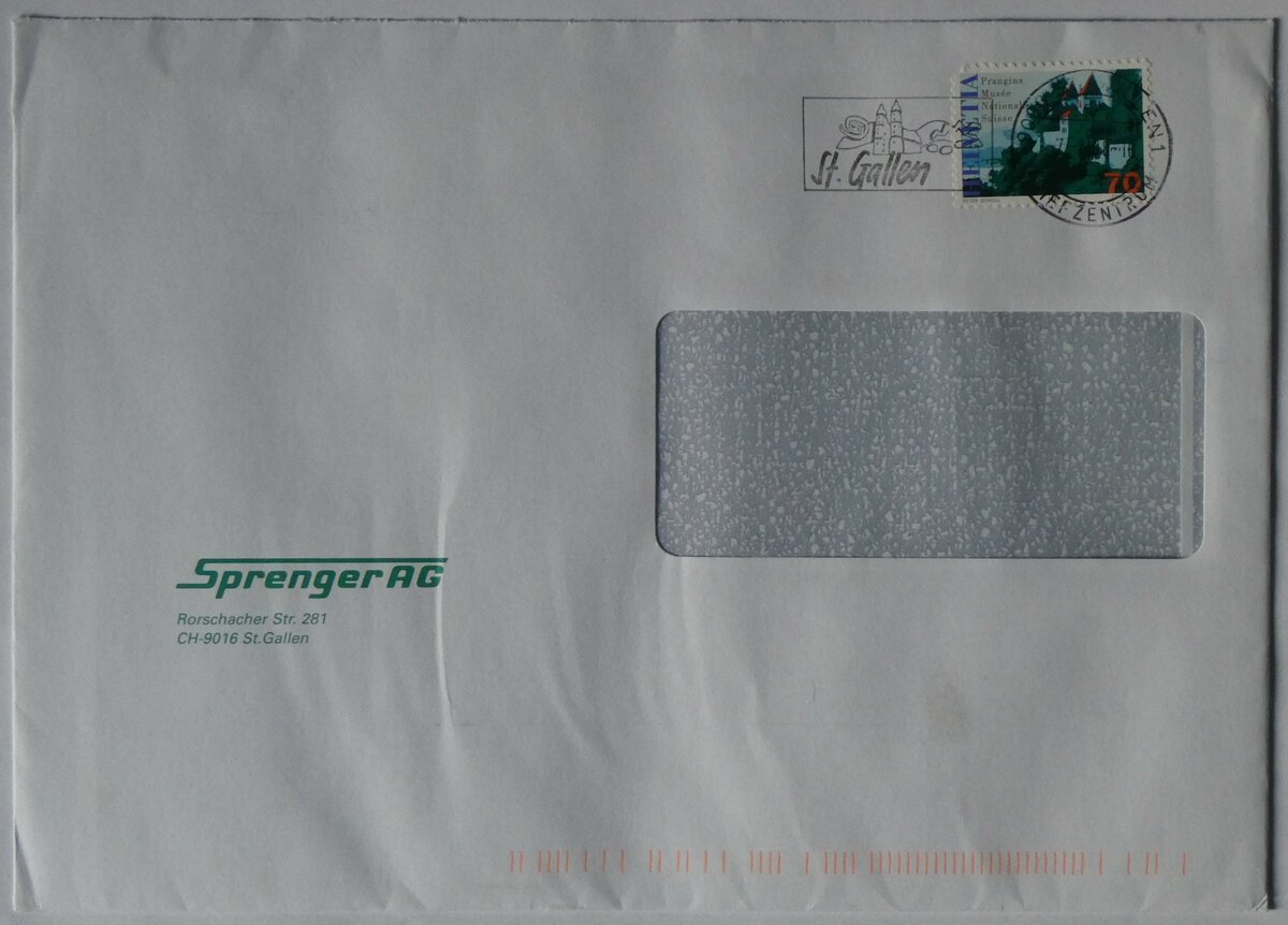 (259'901) - Sprenger-Briefumschlag vom 7. Juli 1998 am 3. M�rz 2024 in Thun