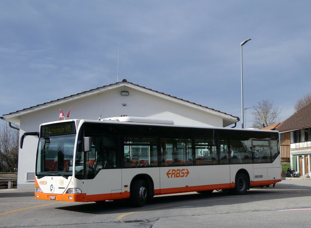 (260'009) - RBS Worblaufen - Nr. 3/BE 767'003 - Mercedes am 3. M�rz 2024 in B�riswil, Brunnen