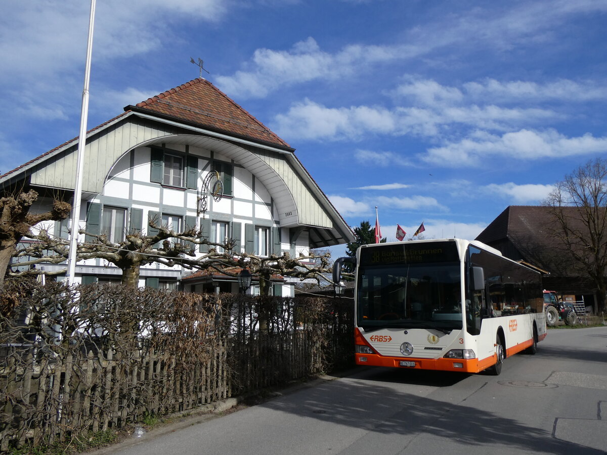 (260'016) - RBS Worblaufen - Nr. 3/BE 767'003 - Mercedes am 3. M�rz 2024 in Mattstetten, R�ssli