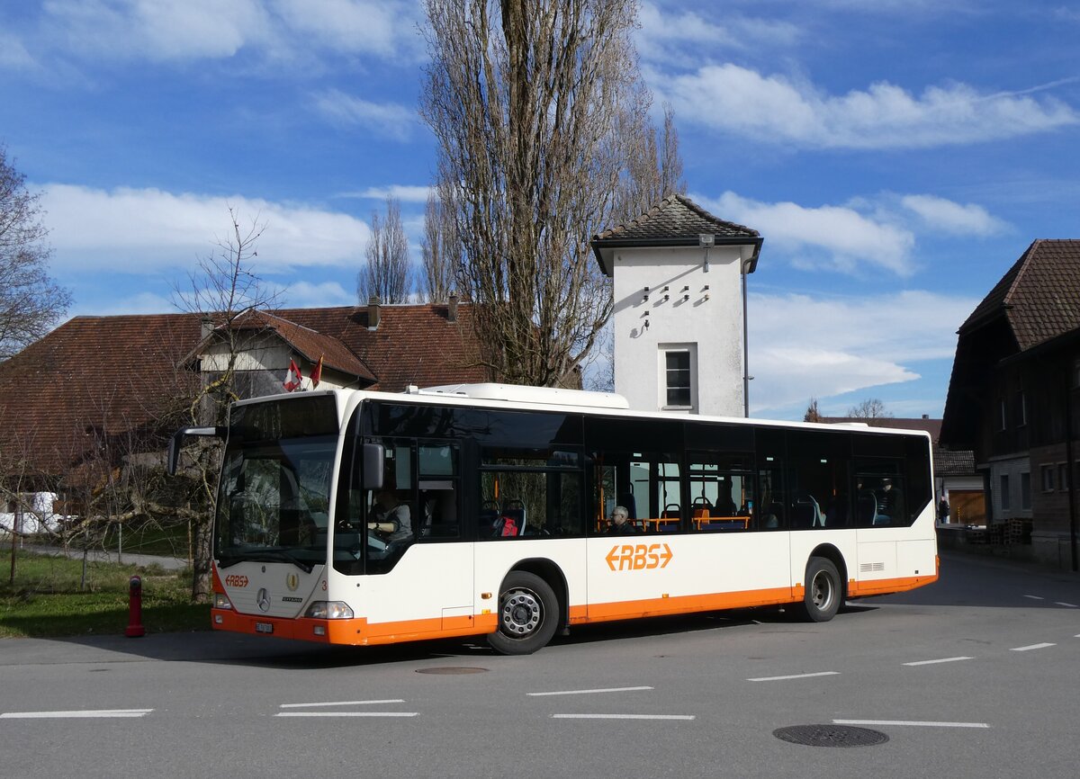 (260'024) - RBS Worblaufen - Nr. 3/BE 767'003 - Mercedes am 3. M�rz 2024 in Mattstetten, Dorf