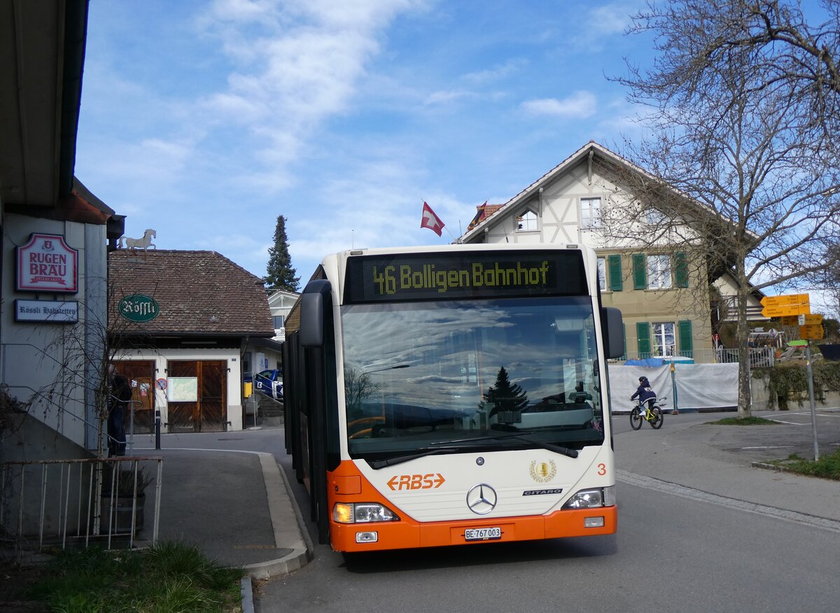 (260'027) - RBS Worblaufen - Nr. 3/BE 767'003 - Mercedes am 3. M�rz 2024 in Habstetten, R�ssli
