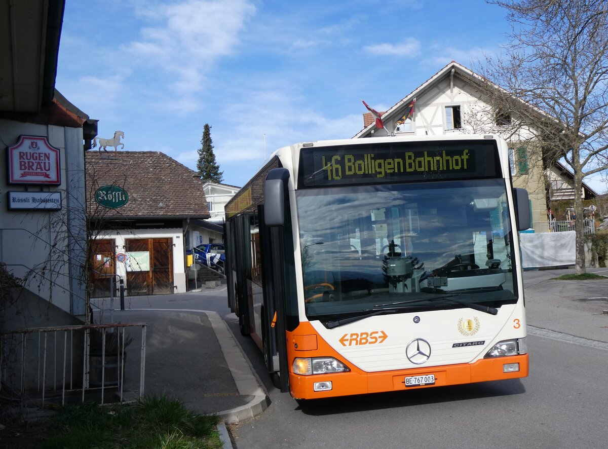 (260'030) - RBS Worblaufen - Nr. 3/BE 767'003 - Mercedes am 3. M�rz 2024 in Habstetten, R�ssli