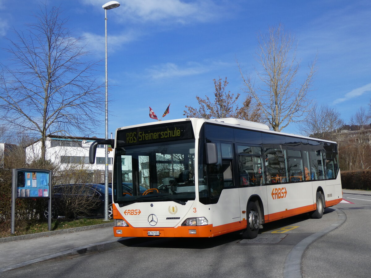 (260'046) - RBS Worblaufen - Nr. 3/BE 767'003 - Mercedes am 3. M�rz 2024 in Ittigen, Mannenberg