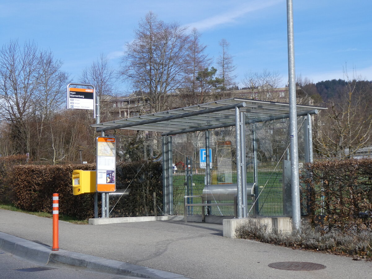 (260'049) - RBS-Haltestelle am 3. M�rz 2024 in Ittigen, Mannenberg