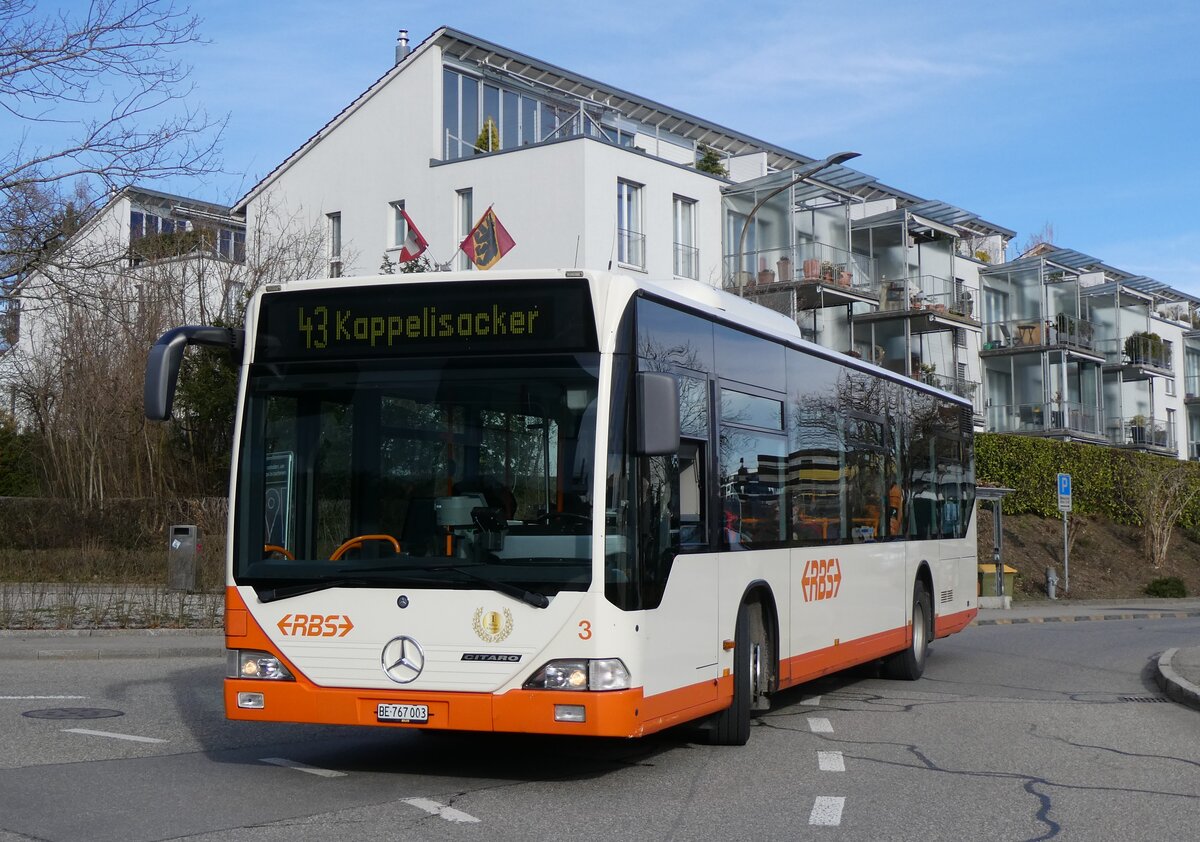 (260'053) - RBS Worblaufen - Nr. 3/BE 767'003 - Mercedes am 3. M�rz 2024 in Ittigen, Brunnenhof