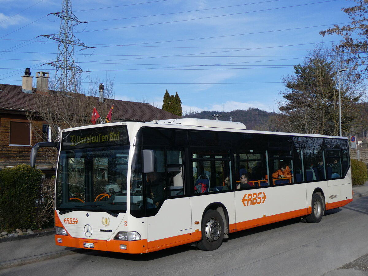 (260'062) - RBS Worblaufen - Nr. 3/BE 767'003 - Mercedes am 3. M�rz 2024 in Worblaufen, Altikofenstrasse