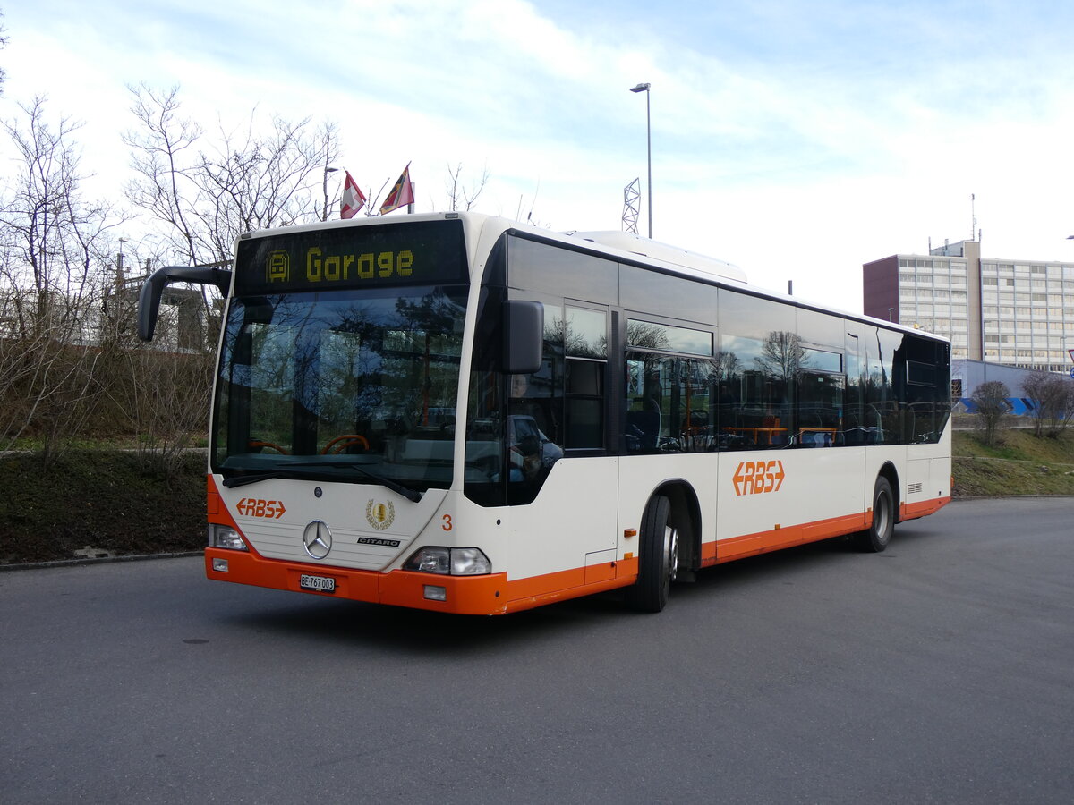 (260'104) - RBS Worblaufen - Nr. 3/BE 767'003 - Mercedes am 3. M�rz 2024 in Worblaufen, Garage (mit Zielanzeige: Garage)