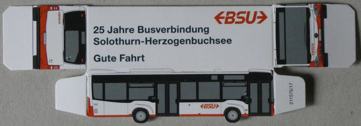 (260'184) - Camille Bloch-Schokolade als kleiner Bastelbogen mit BSU-Mercedes Citaro am 8. M�rz 2024 in Thun
