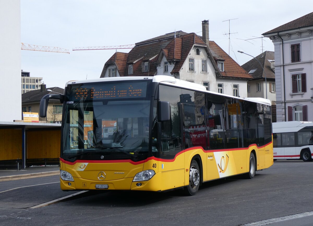 (260'225) - SB Trans, Sursee - Nr. 40/LU 135'513/PID 11'606 - Mercedes am 9. M�rz 2024 beim Bahnhof Sursee