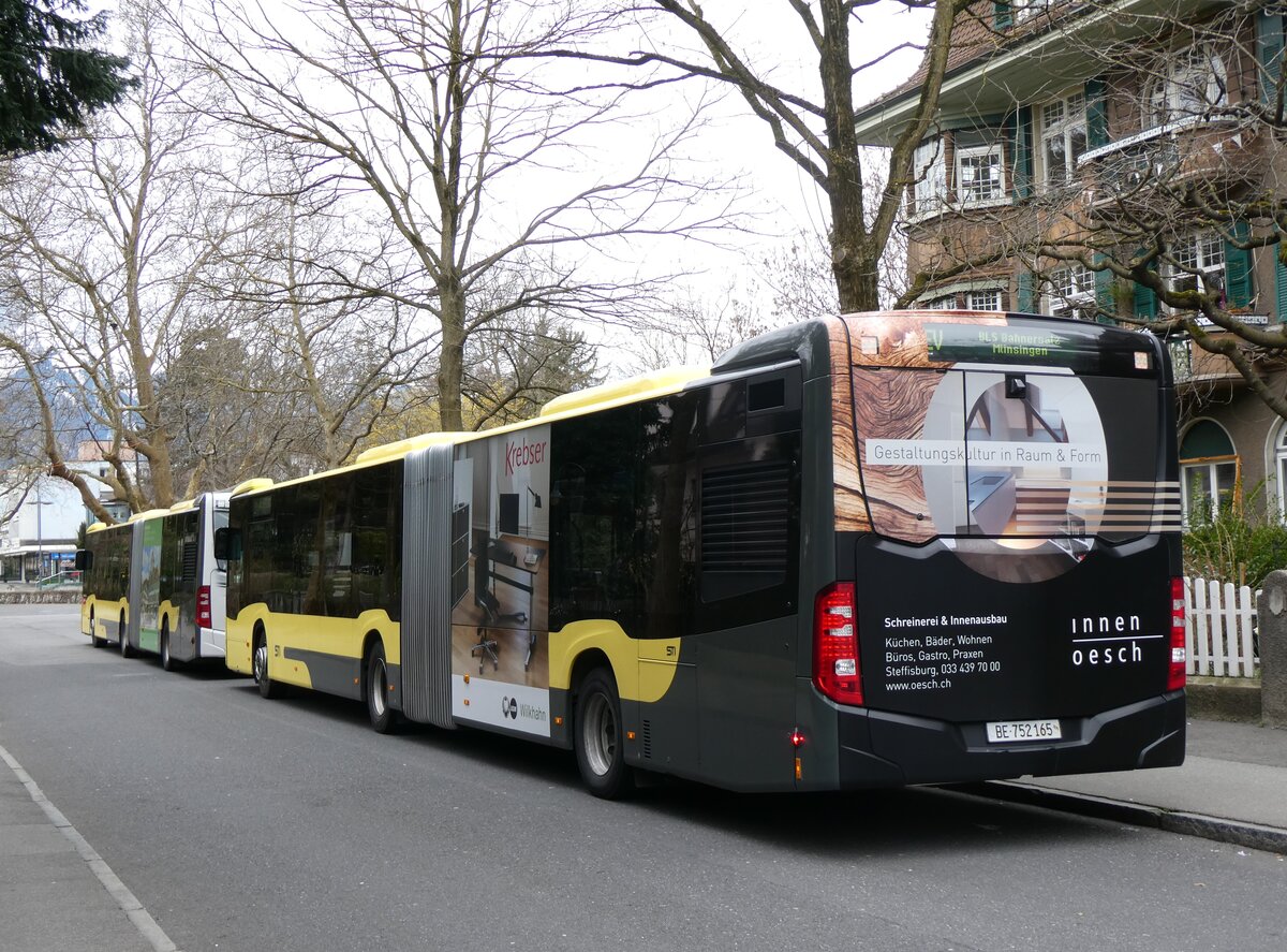 (260'239) - STI Thun - Nr. 165/BE 752'165 - Mercedes am 10. M�rz 2024 beim Bahnhof Thun (Kante X)