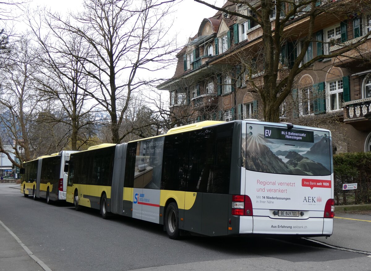 (260'250) - STI Thun - Nr. 701/BE 849'701 - MAN am 10. M�rz 2024 beim Bahnhof Thun (Kante X)