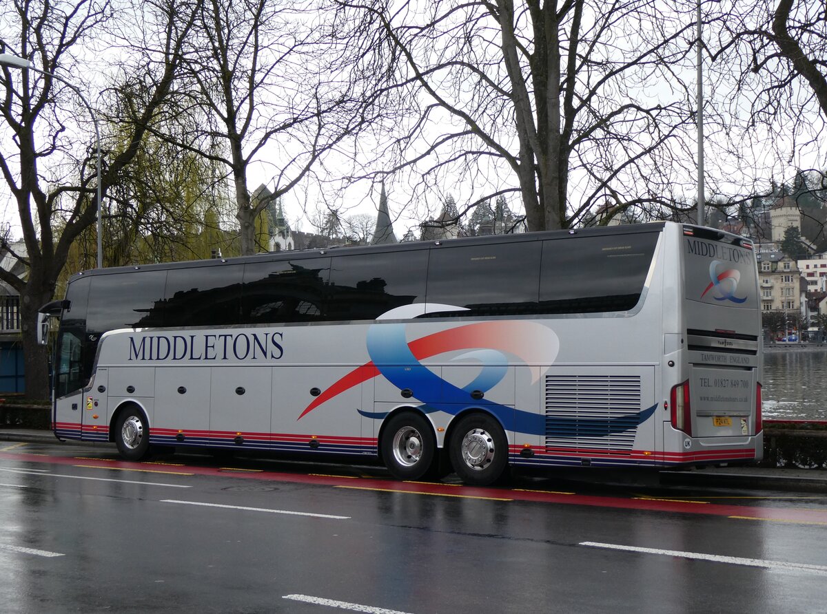 (260'272) - Aus England: Middletons, Tamorth - P24 MTL - Van Hool am 12. M�rz 2024 beim Bahnhof Luzern