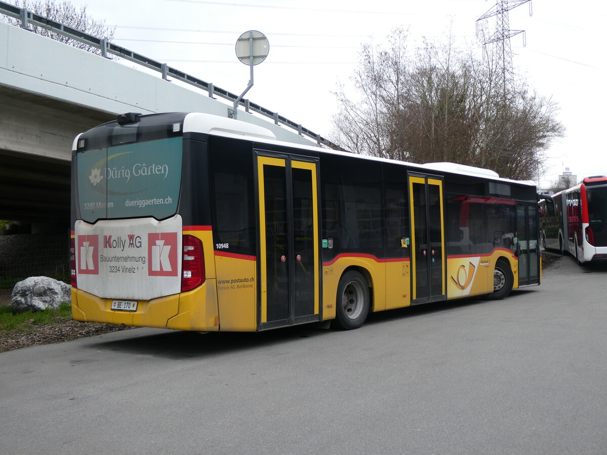 (260'422) - Funi-Car, Biel - Nr. EP11/BE 170/PID 10'948 - Mercedes (ex Eurobus, Bern Nr. 11) am 17. M�rz 2024 in Kerzers, Interbus