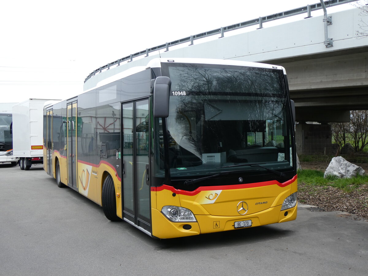 (260'424) - Funi-Car, Biel - Nr. EP11/BE 170/PID 10'948 - Mercedes (ex Eurobus, Bern Nr. 11) am 17. M�rz 2024 in Kerzers, Interbus