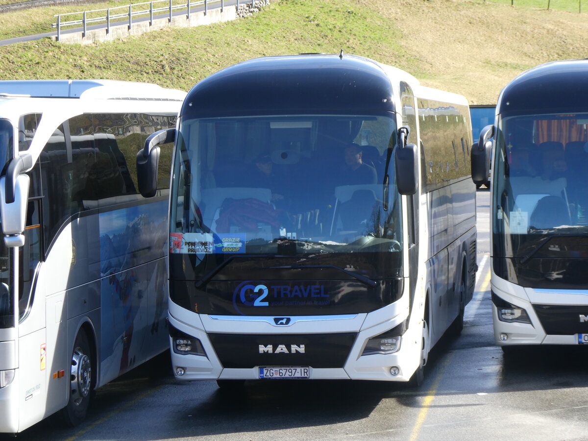 (260'479) - Aus Kroatien: G2 Travel, Zagreb - ZG 6797-IR - MAN am 19. M�rz 2024 in Grindelwald, Grund