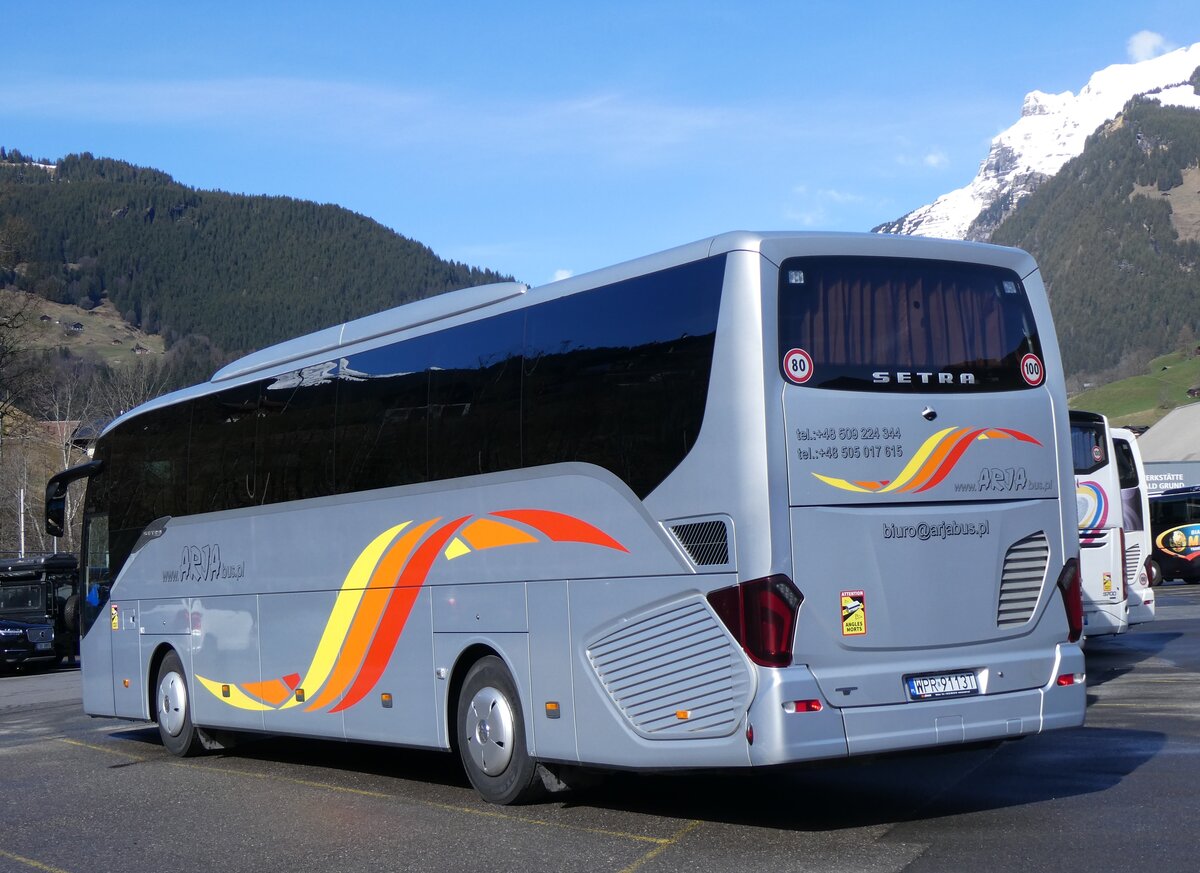 (260'492) - Aus Polen: Arja, Krasnik - WPR 9113T - Setra am 19. M�rz 2024 in Grindelwald, Grund