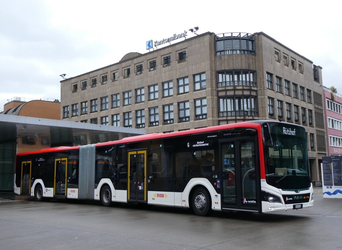 (260'728) - Inderm�hle, Rekingen - Nr. 132/AG 544'369 - MAN am 28. M�rz 2024 beim Bahnhof Baden