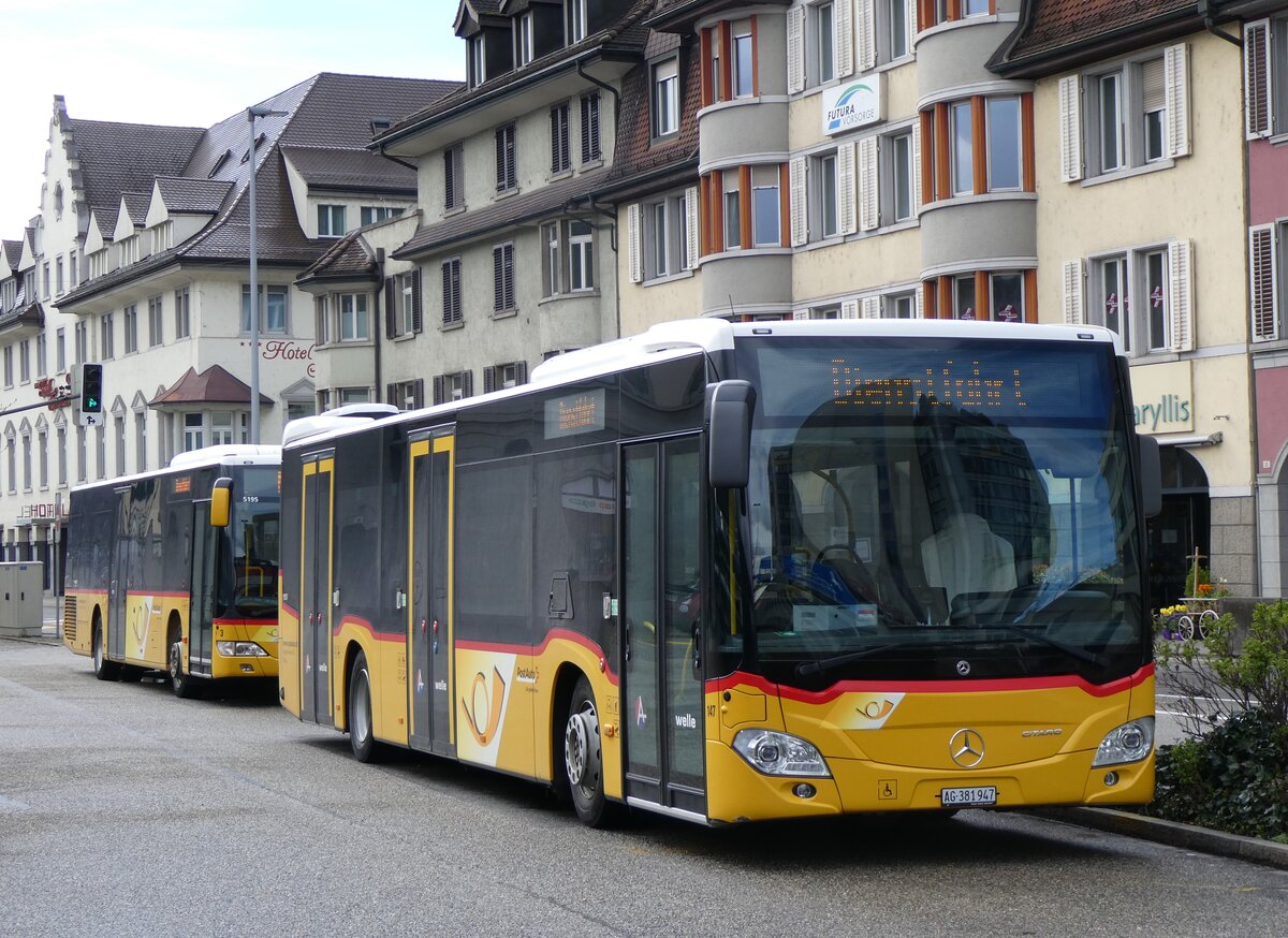 (260'769) - Voegtlin-Meyer, Brugg - Nr. 147/AG 381'947/PID 11'551 - Mercedes am 28. M�rz 2024 beim Bahnhof Brugg