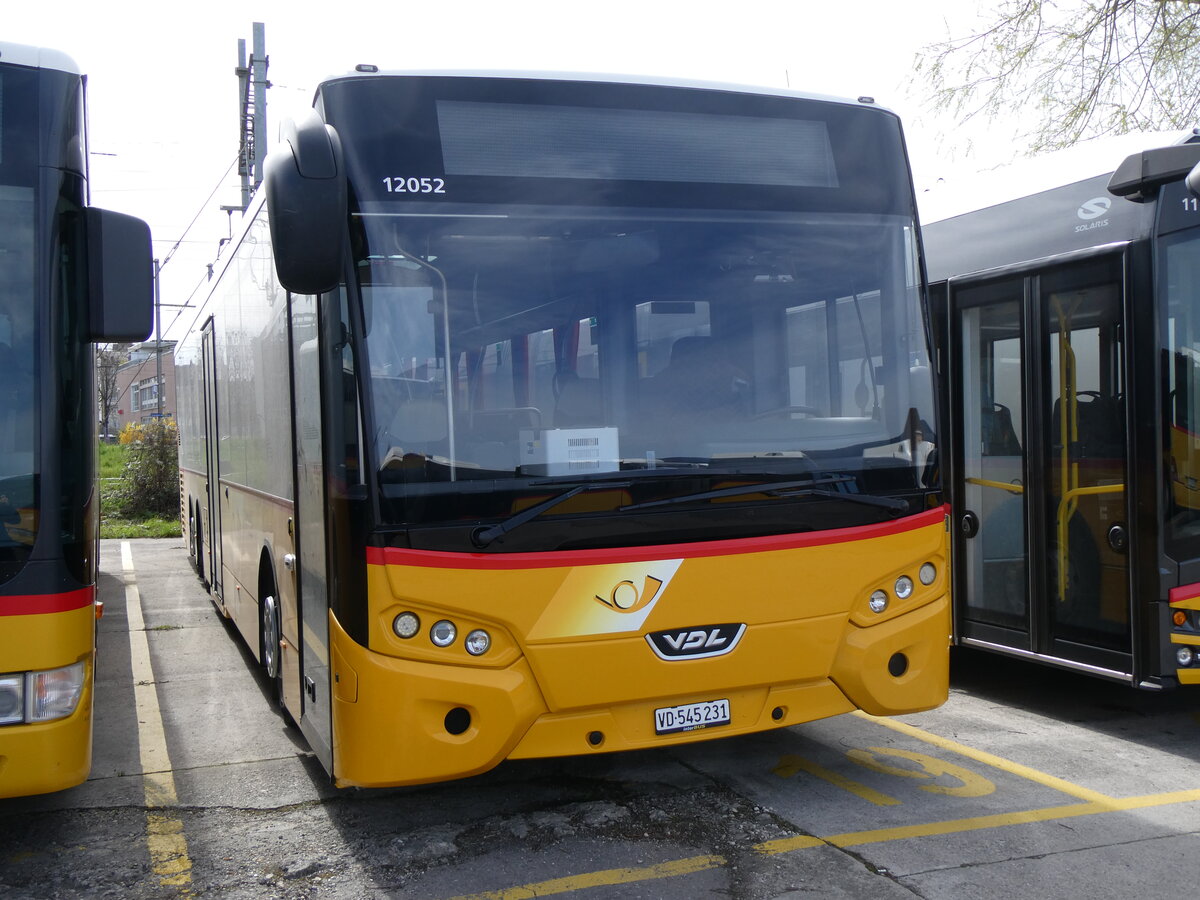 (260'817) - CarPostal Ouest - VD 545'231/PID 12'052 - VDL (ex Ballestraz, Gr�ne) am 29. M�rz 2024 in Yverdon, Garage