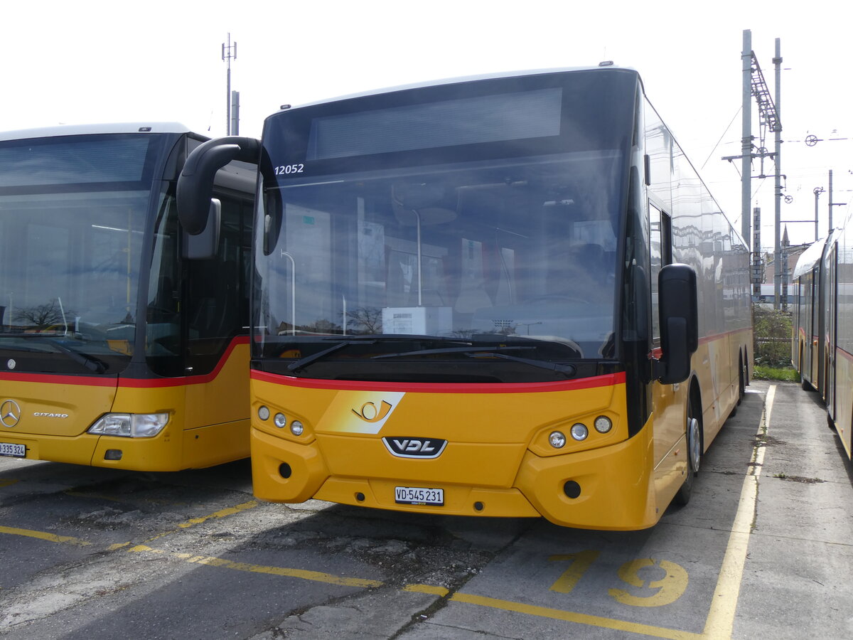 (260'818) - CarPostal Ouest - VD 545'231/PID 12'052 - VDL (ex Ballestraz, Gr�ne) am 29. M�rz 2024 in Yverdon, Garage