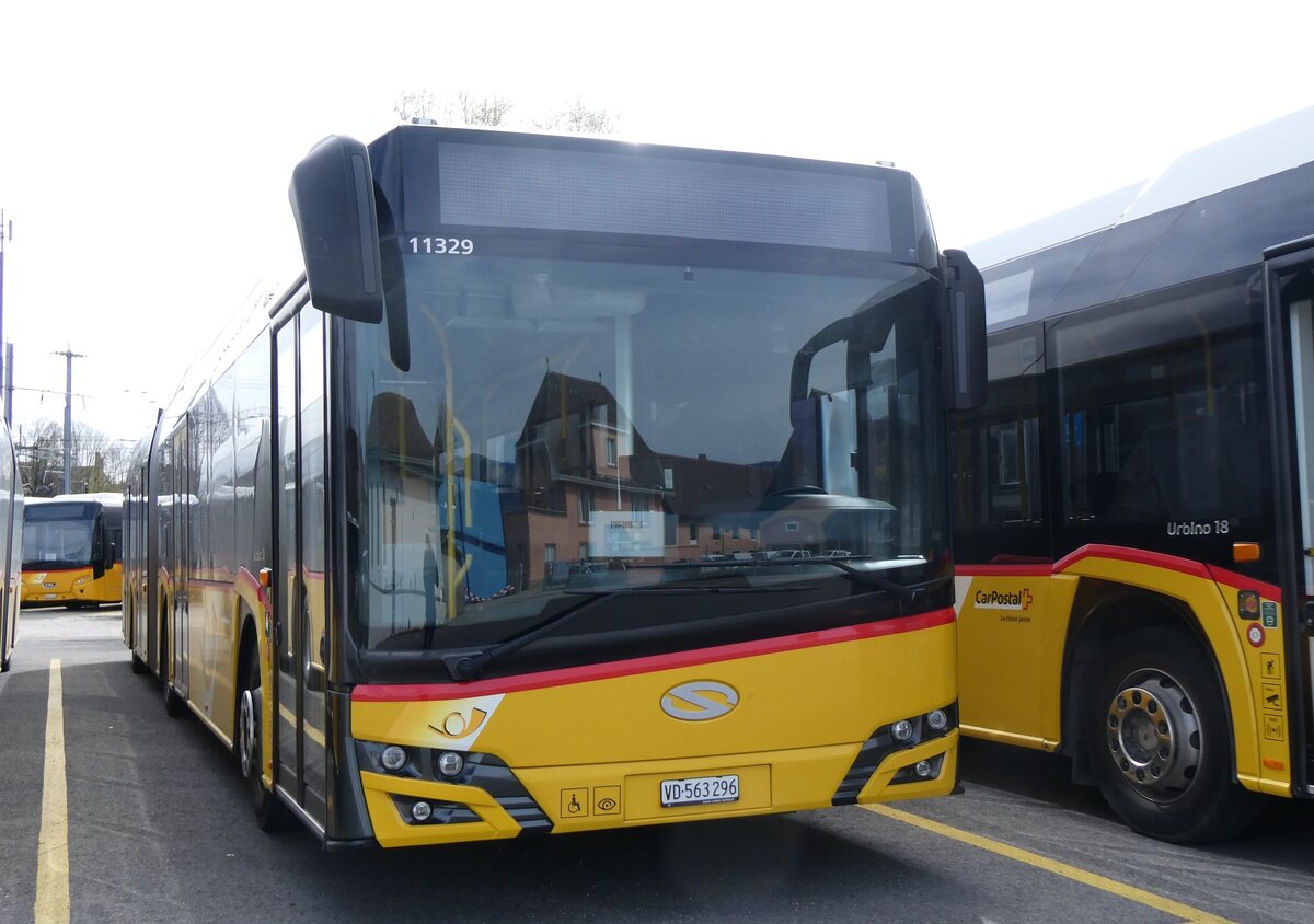 (260'825) - CarPostal Ouest - VD 563'296/PID 11'329 - Solaris am 29. M�rz 2024 in Yverdon, Garage