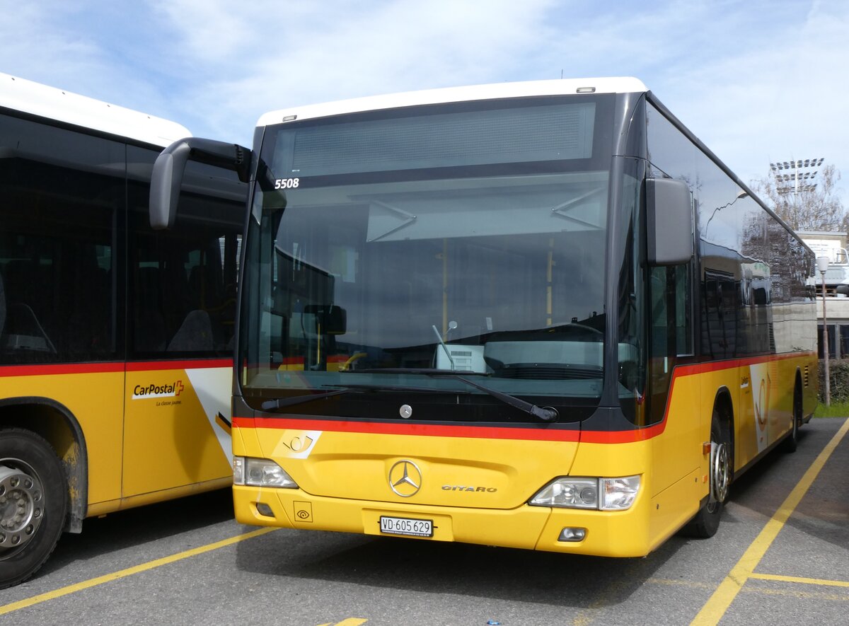 (260'840) - CarPostal Ouest - VD 605'629/PID 5508 - Mercedes (ex JU 61'876; ex Nr. 16) am 29. M�rz 2024 in Yverdon, Garage