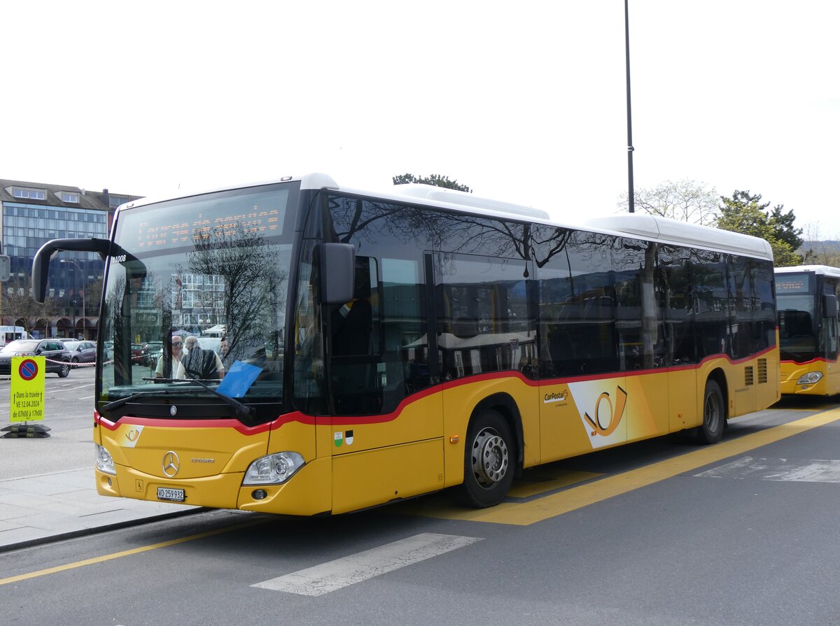 (260'855) - CarPostal Ouest - VD 259'932/PID 11'008 - Mercedes am 29. M�rz 2024 beim Bahnhof Yverdon