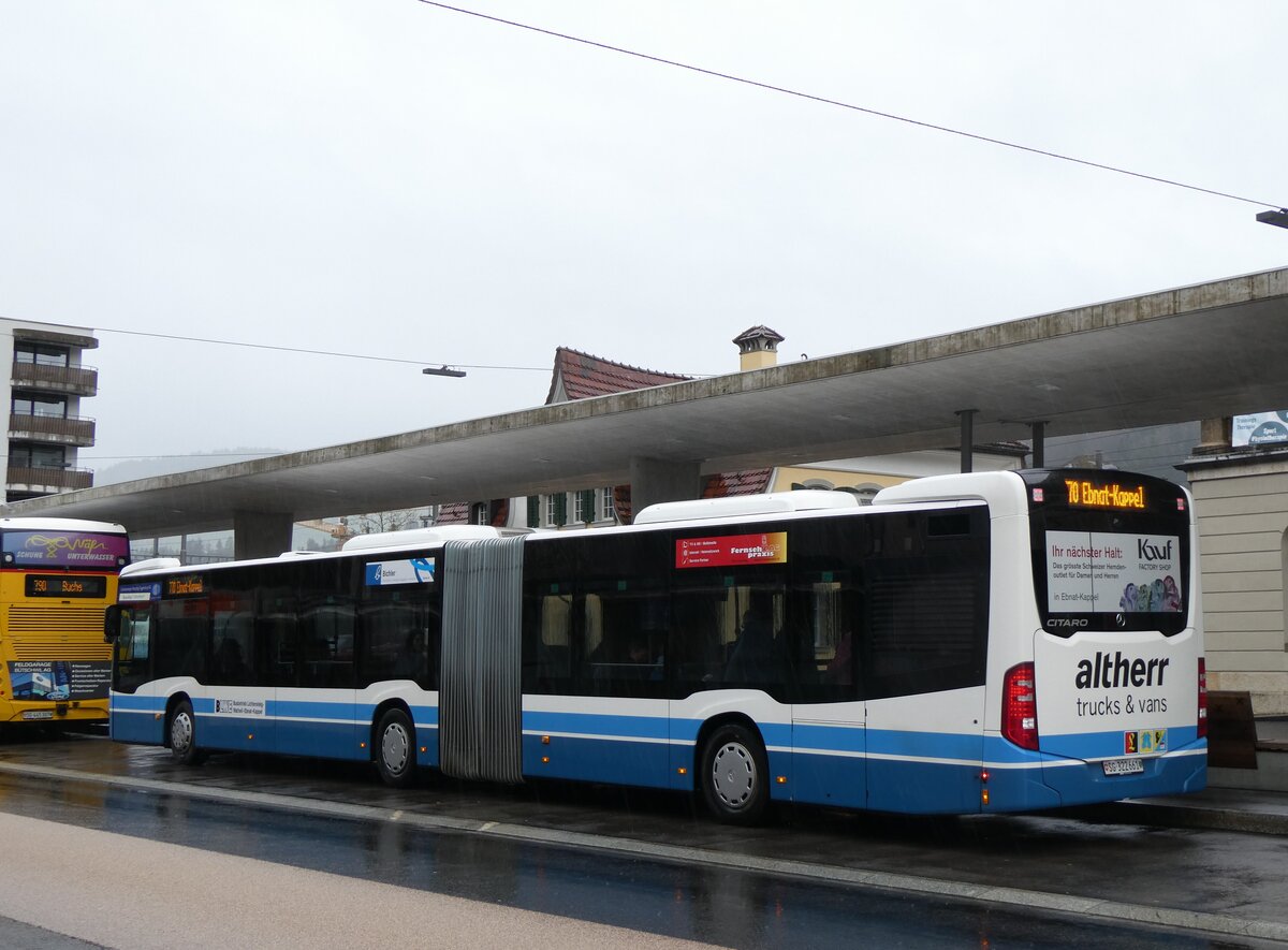 (260'896) - BLWE Wattwil - Nr. 5/SG 322'661 - Mercedes am 1. April 2024 beim Bahnhof Wattwil