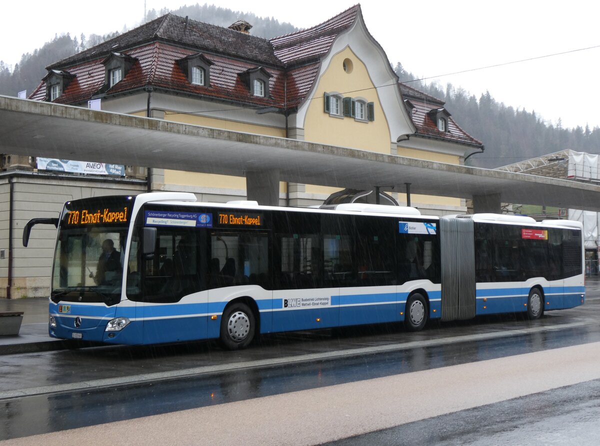 (260'898) - BLWE Wattwil - Nr. 5/SG 322'661 - Mercedes am 1. April 2024 beim Bahnhof Wattwil
