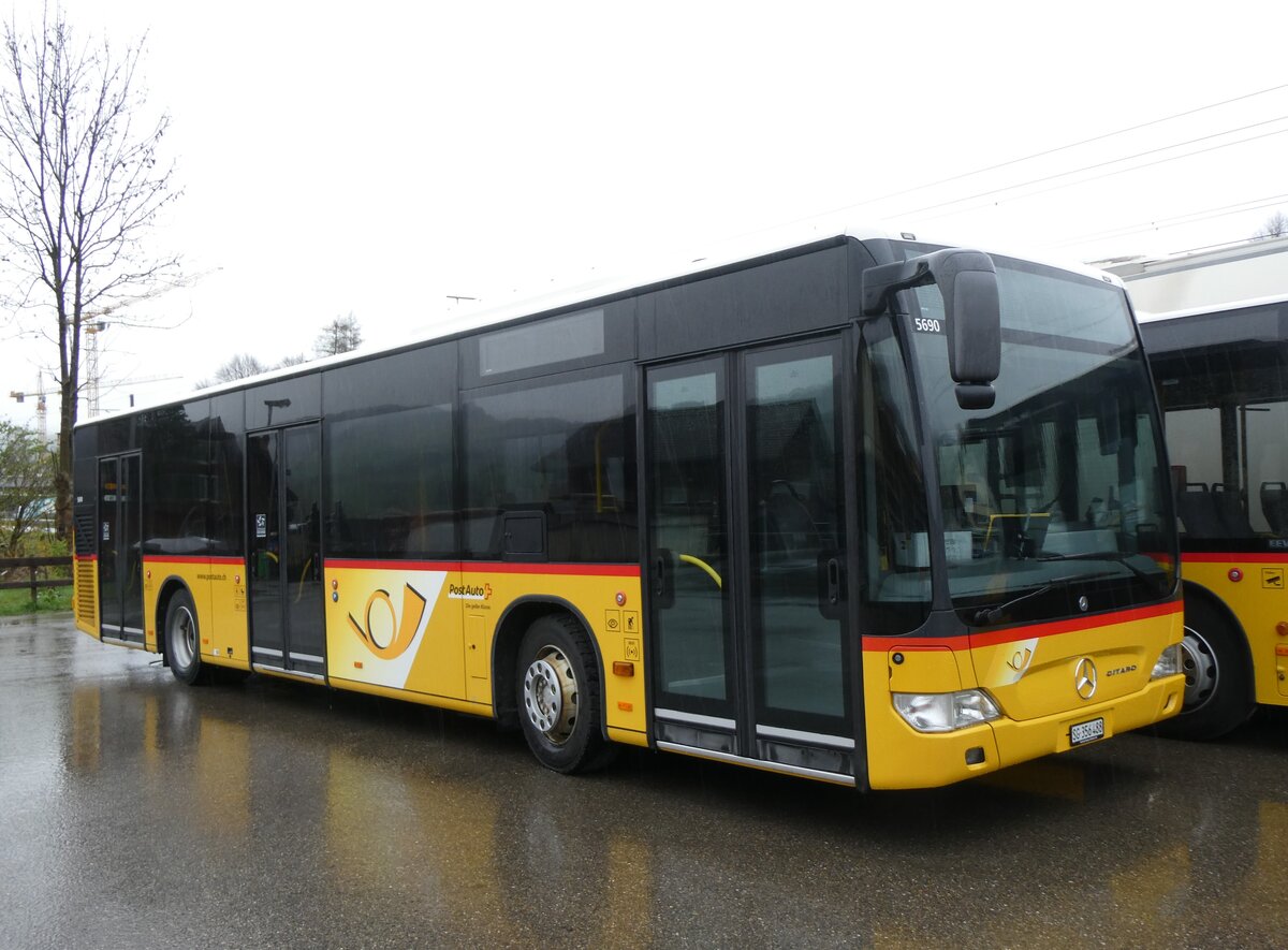 (260'902) - PostAuto Ostschweiz - SG 356'488/PID 5690 - Mercedes (ex Schmidt, Oberb�ren) am 1. April 2024 in Nesslau, Garage