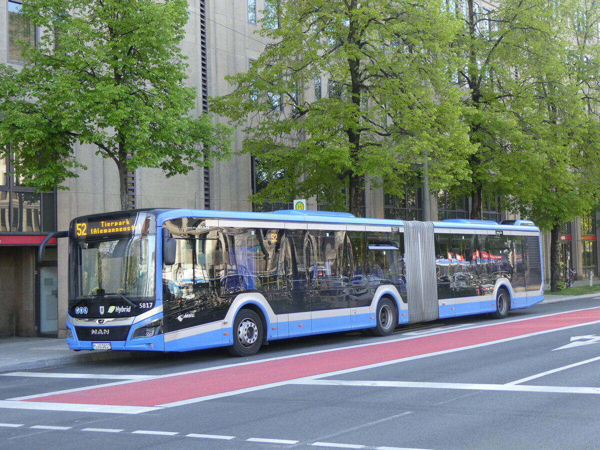(261'302) - MVG M�nchen - Nr. 5817/M-VG 5817 - MAN am 14. April 2024 in M�nchen, Sendlinger Tor