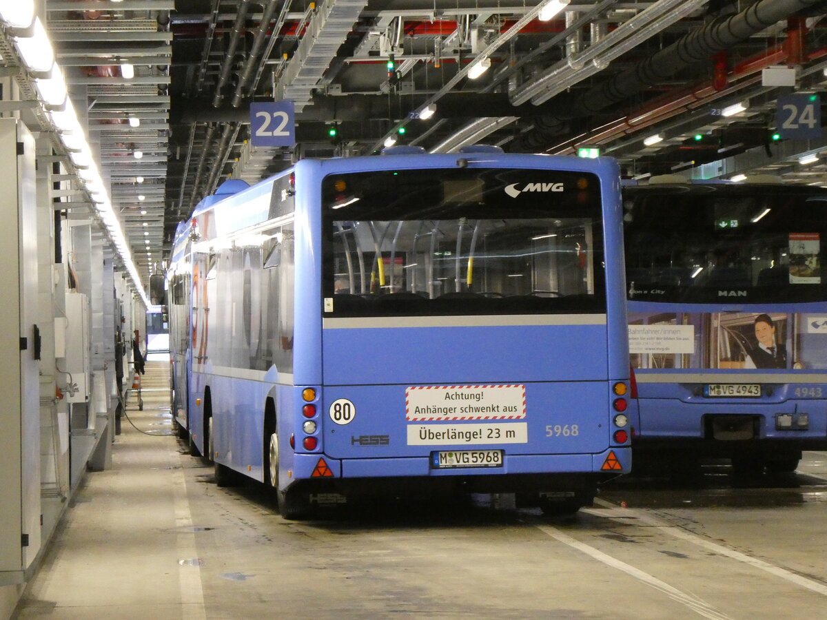 (261'473) - MVG M�nchen - Nr. 5968/M-VG 5968 - Hess Personenanh�nger am 15. April 2024 in Moosach, Betriebshof