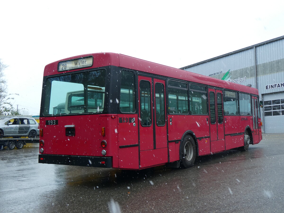 (261'613) - Bernmobil, Bern (SOB) - Nr. 193 - Volvo/Gangloff am 21. April 2024 in Burgdorf, �kihof Ziegelgut