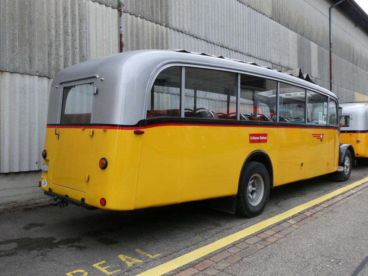 (261'933) - Kiener, Steinen - SZ 90'293 U - Saurer/Eggli (ex Marti, Luzern; ex P 23'095; ex P 2147) am 4. Mai 2024 in Attikon, Wegm�ller