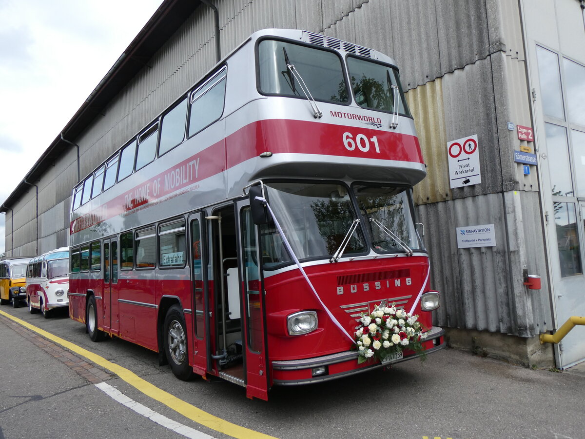 (261'976) - Motorworld, Kemptthal - Nr. 601/ZH 147'239 - B�ssing (ex WV Winterthur Nr. 601; ex WV Winterthur Nr. 201; ex Amt f�r Luftverkehr, Z�rich Nr. 47; ex Swissair, Z�rich Nr. 23) am 4. Mai 2024 in Attikon, Wegm�ller