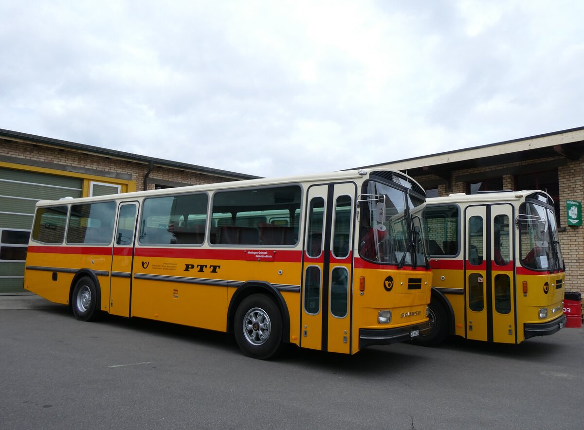 (261'982) - Oldtimer Garage, H�ri - ZH 69'470 - Saurer/R&J (ex Breu, Berneck; ex Matt, FL-Mauren Nr. 19; ex P 24'356) am 4. Mai 2024 in Attikon, Wegm�ller