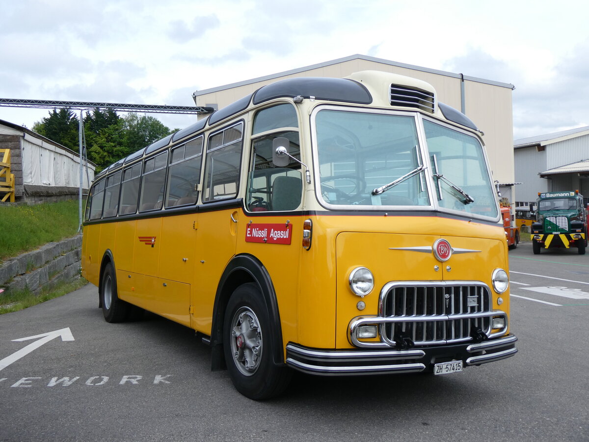 (261'993) - N�ssli, Agasul - ZH 57'415 - FBW/Hess (ex Milit�rmotorfahrer, Kloten; ex P 24'015; ex P 21'515) am 4. Mai 2024 in Attikon, Wegm�ller