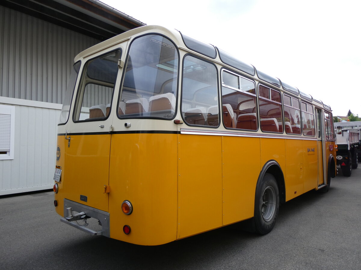 (262'026) - Streiff, Gelterkinden - AG 306'557 - Saurer/Gangloff (ex Oldie-Tours Z�risee, Wollerau; ex OTAG, Wald; ex Leibundgut, Obergoldbach; ex Krebs, Belpberg) am 4. Mai 2024 in Attikon, Wegm�ller