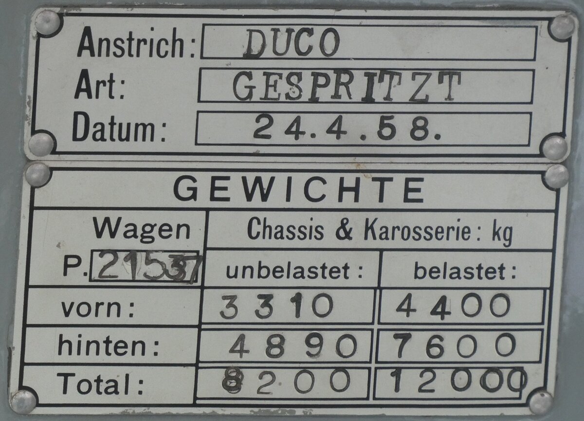 (262'078) - Typenschilder - P 21'537 - am 4. Mai 2024 in Attikon, Wegm�ller