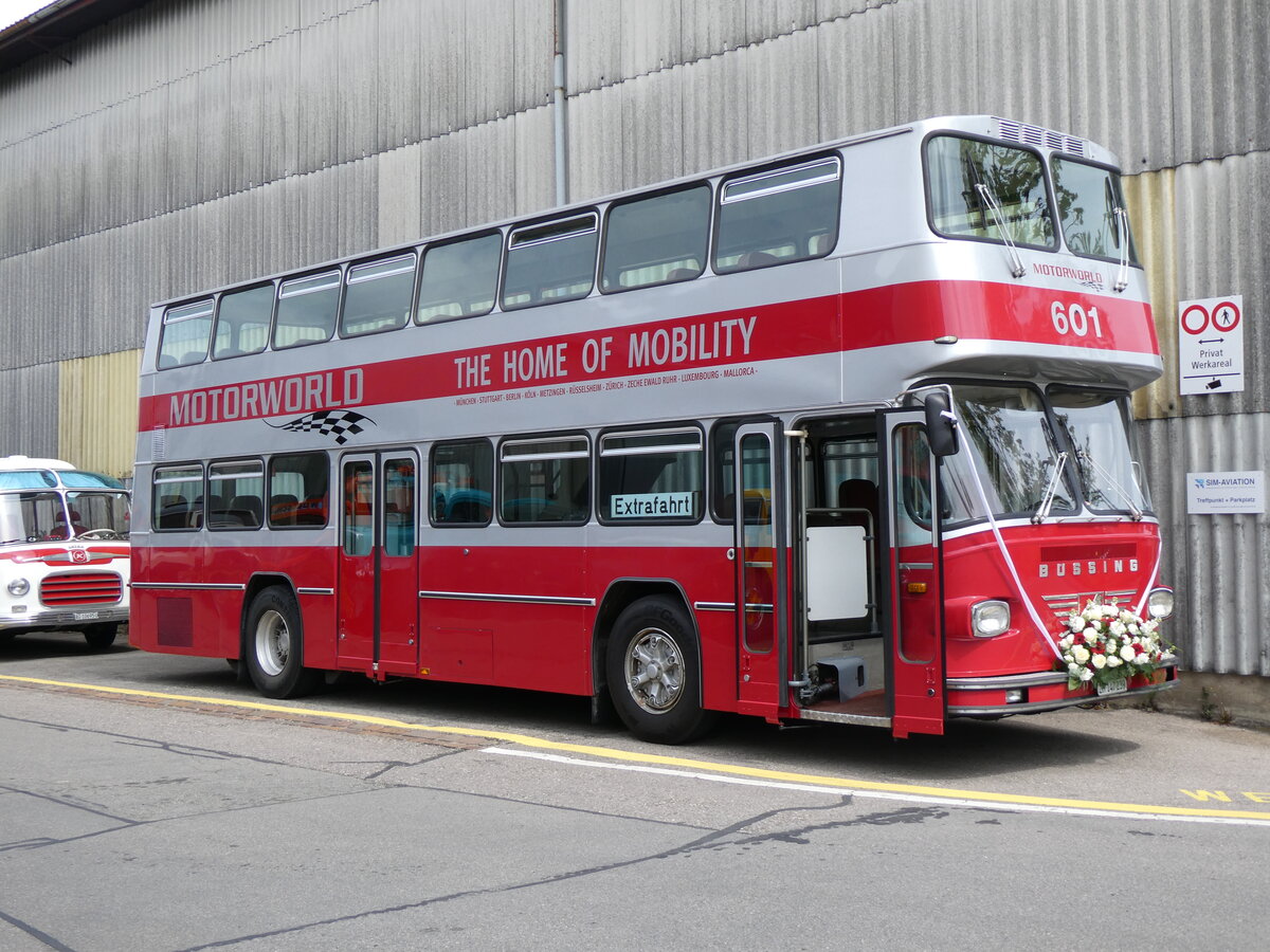 (262'082) - Motorworld, Kemptthal - Nr. 601/ZH 147'239 - B�ssing (ex WV Winterthur Nr. 601; ex WV Winterthur Nr. 201; ex Amt f�r Luftverkehr, Z�rich Nr. 47; ex Swissair, Z�rich Nr. 23) am 4. Mai 2024 in Attikon, Wegm�ller