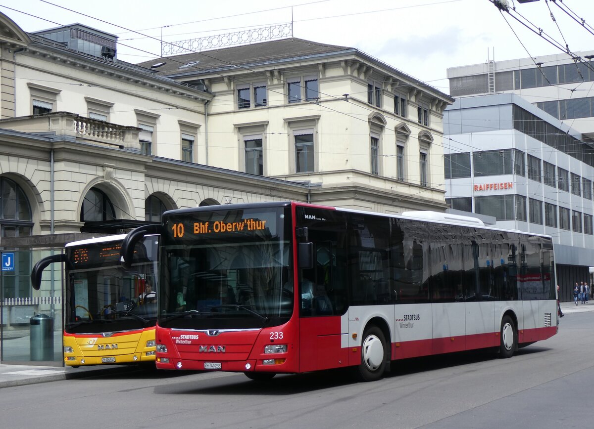 (262'102) - SW Winterthur - Nr. 233/ZH 740'233 - MAN am 4. Mai 2024 beim Hauptbahnhof Winterthur