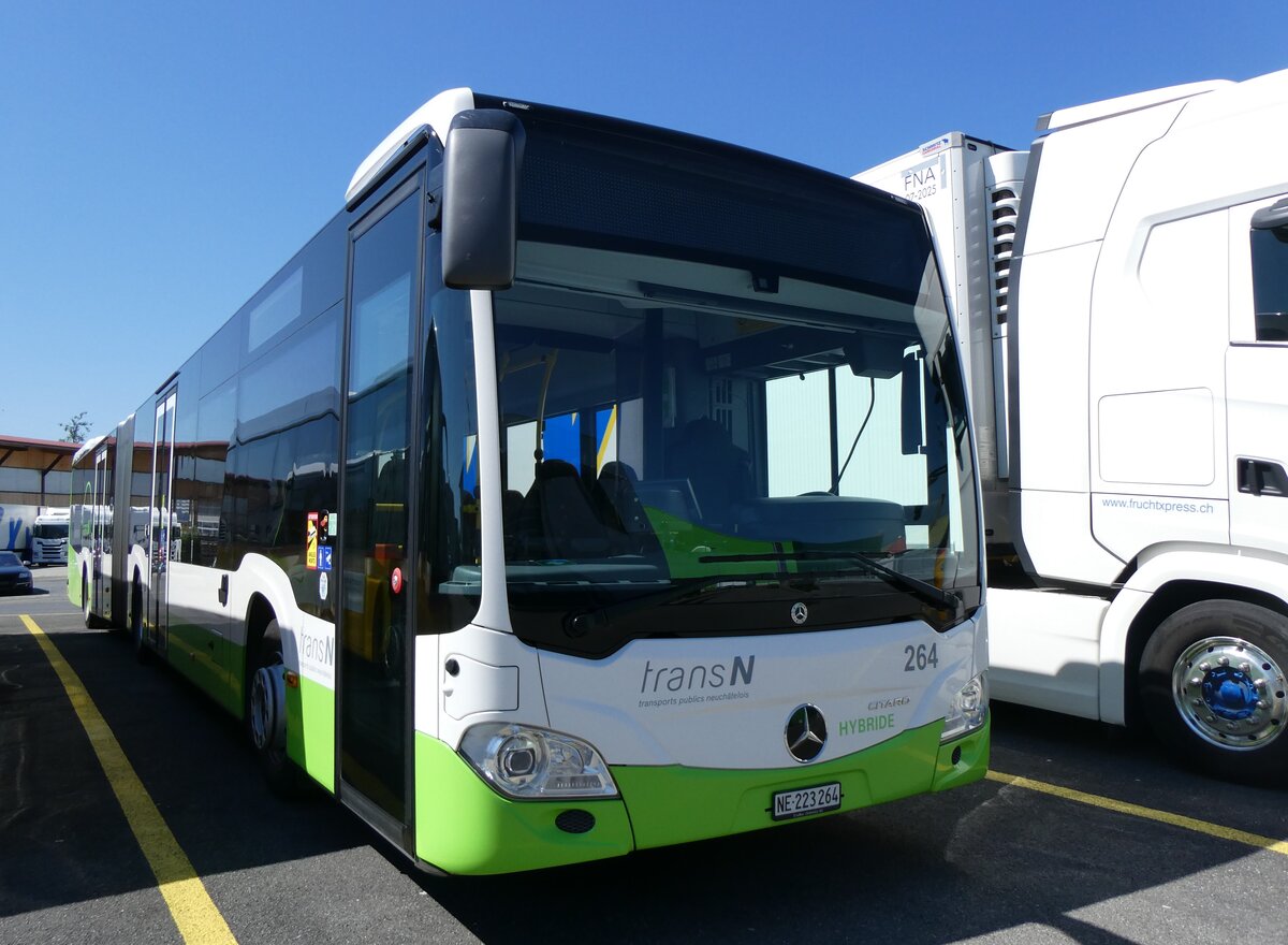 (262'275) - transN, La Chaux-de-Fonds - Nr. 264/NE 223'264 - Mercedes am 11. Mai 2024 in Kerzers, Interbus